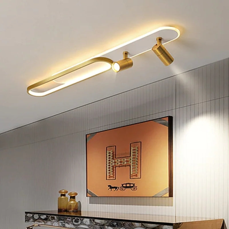 Aim Modern Ceiling Light Spotlight, Black/Gold - Lamp Copper