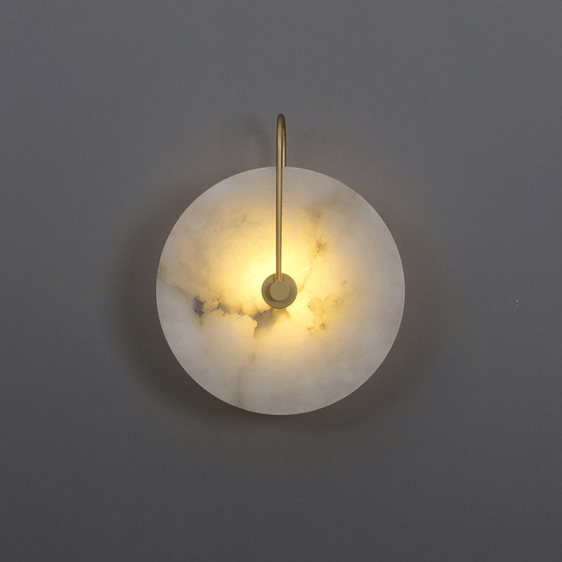 Kristy Alabaster LED Wall Lamp Round Iconic Circular - Lamp Copper