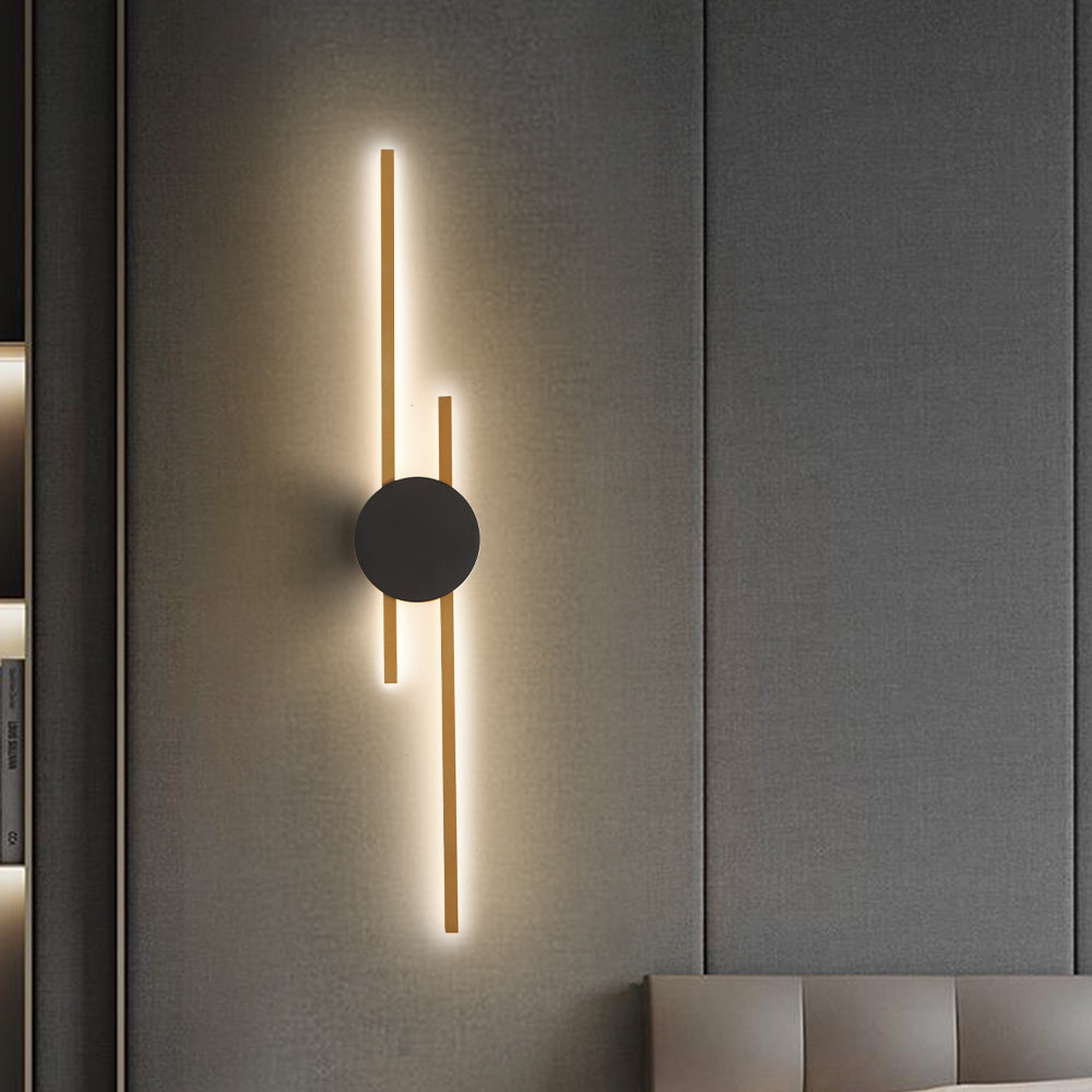 Saela Modern Linear 2 Colour Metal Wall Lamp - Lamp Copper