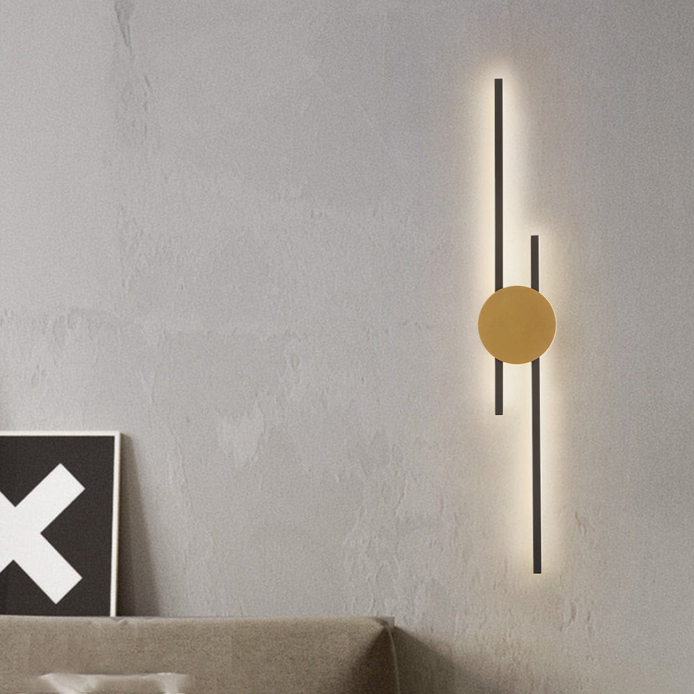 Saela Modern Linear 2 Colour Metal Wall Lamp - Lamp Copper