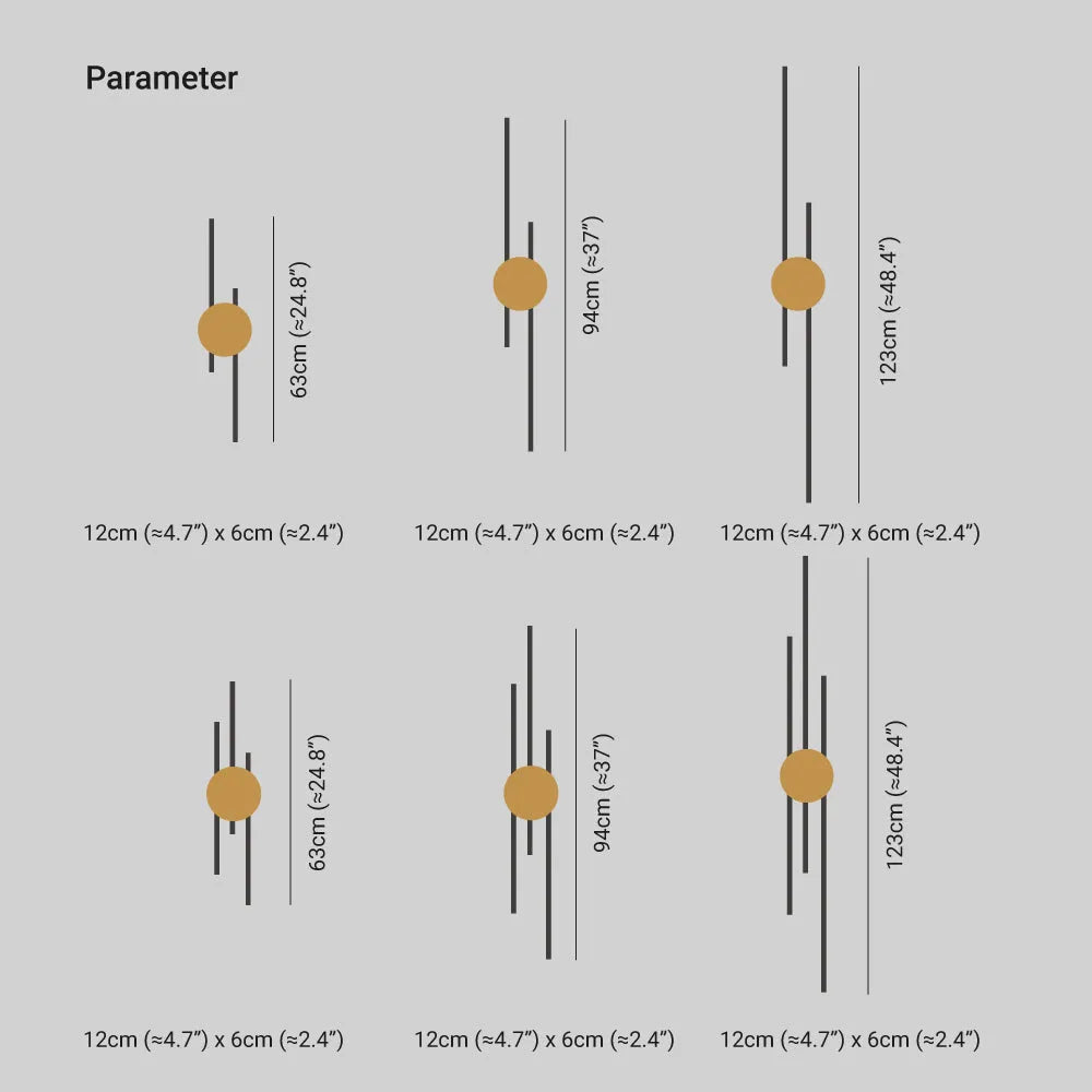 Saela Modern Linear 2 Colour Metal Wall Lamp - Lamp Copper