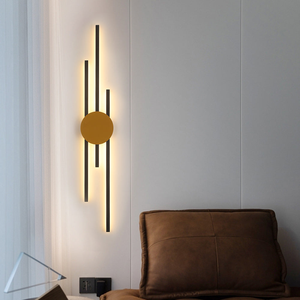 Saela Modern Linear 2 Colour Metal Wall Lamp - Lamp Copper