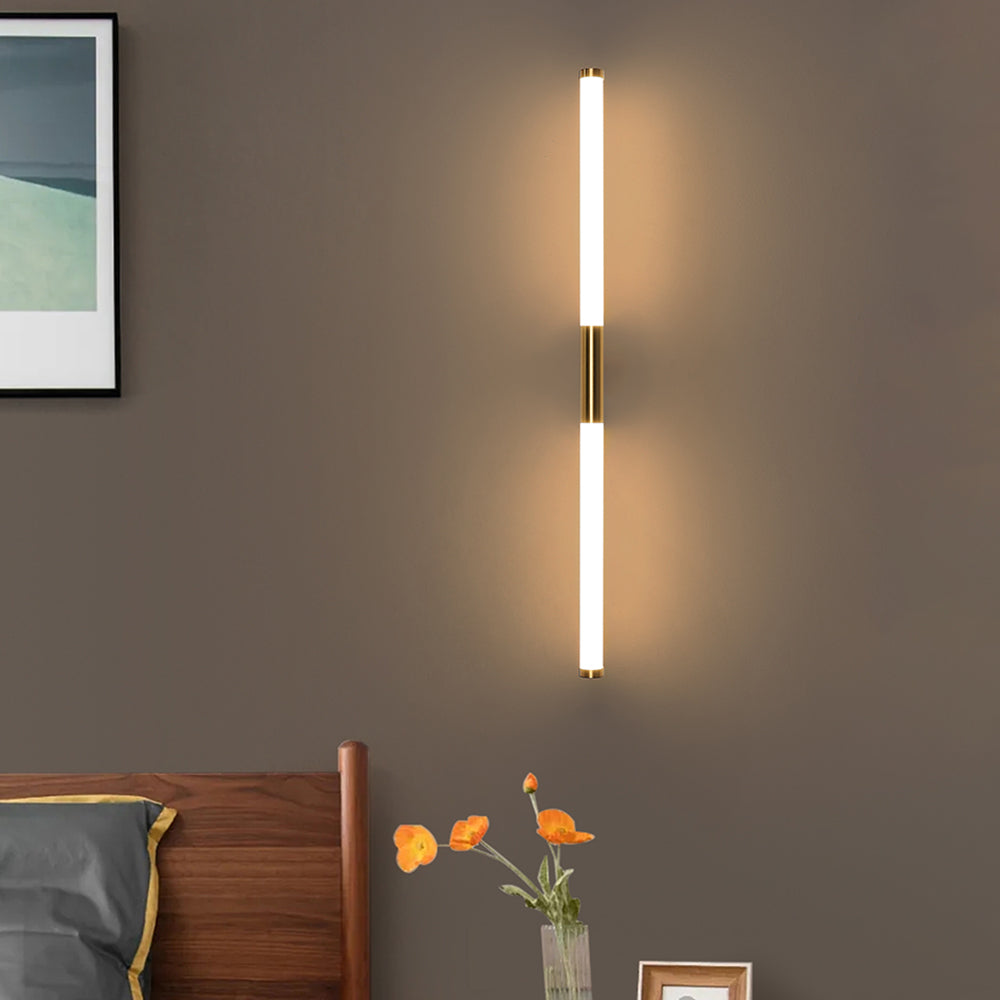 Arisha Modern Linear Cooper White Mirror Front Wall Lamp - Lamp Copper