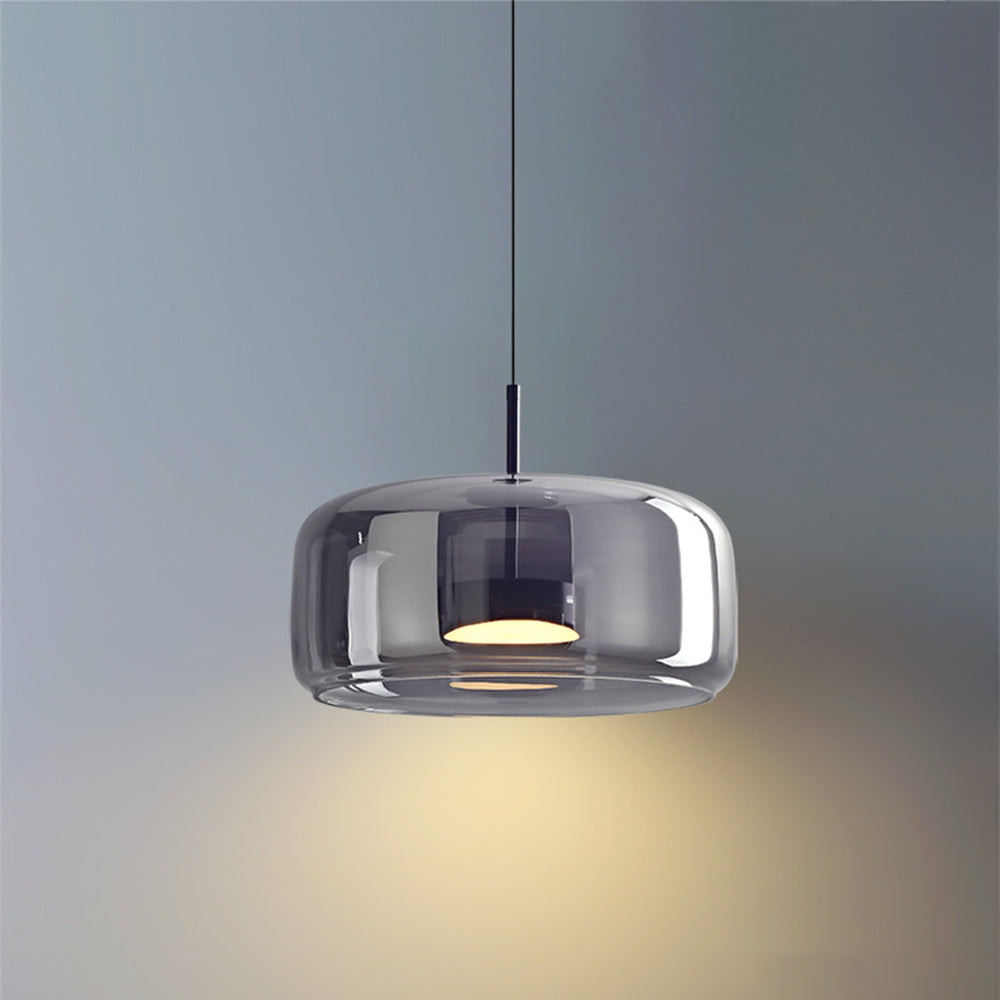 June Morden Glass Pendant Light Clear/Smoky/Amber - Lamp Copper