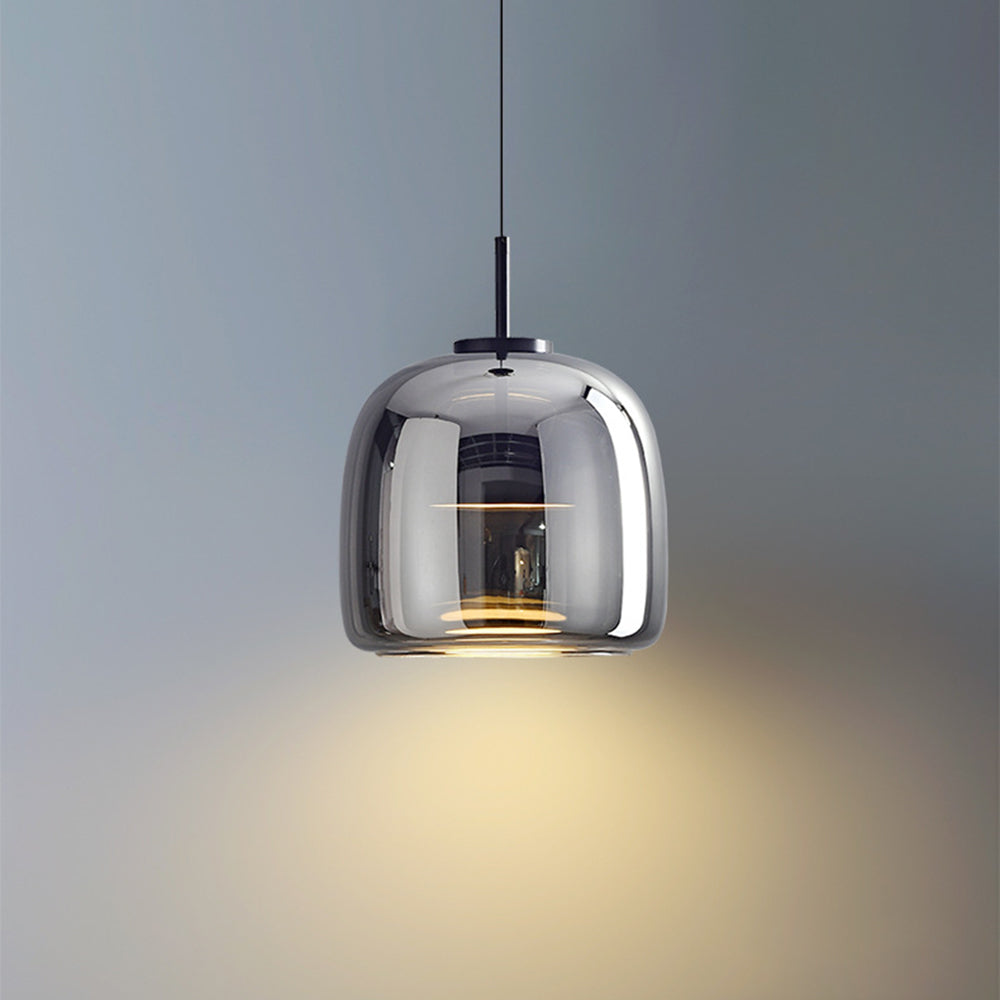 June Morden Glass Pendant Light Clear/Smoky/Amber - Lamp Copper