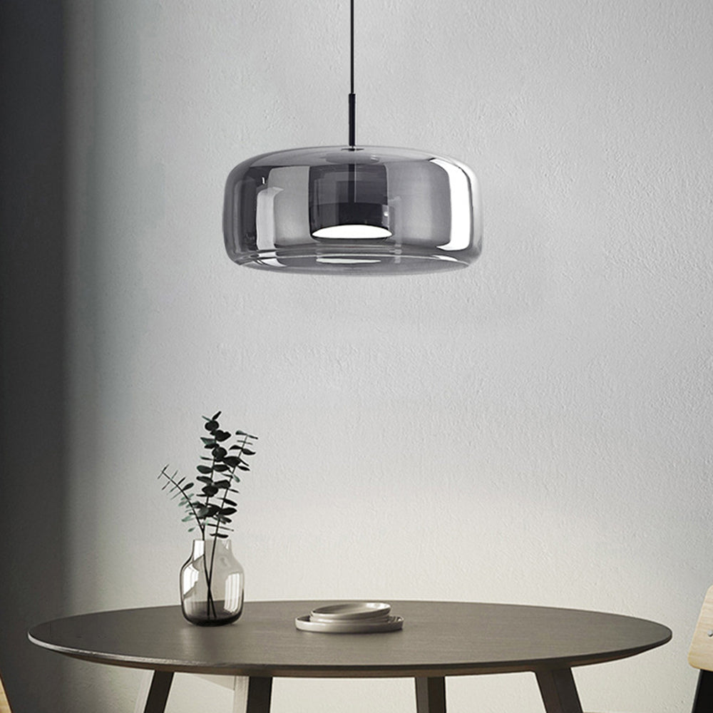 June Morden Glass Pendant Light Clear/Smoky/Amber - Lamp Copper