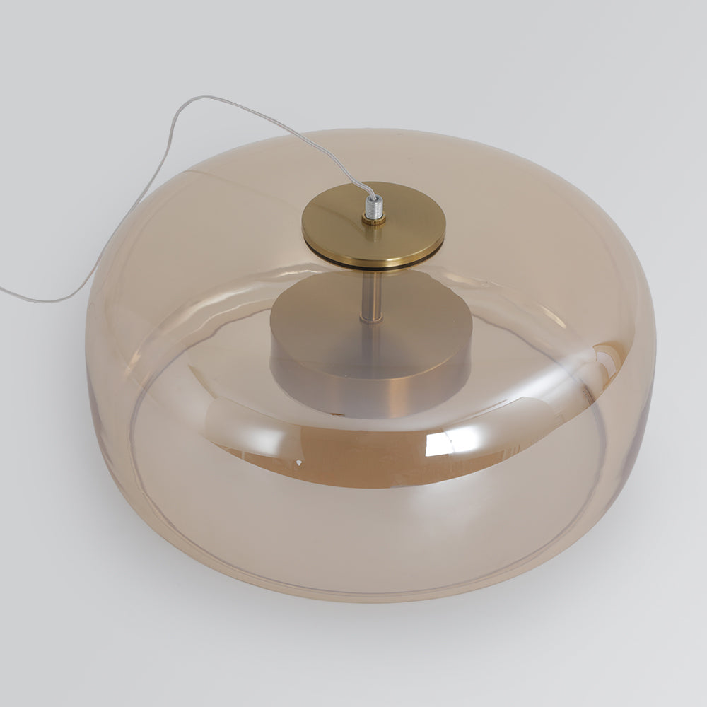 June Morden Glass Pendant Light Clear/Smoky/Amber - Lamp Copper