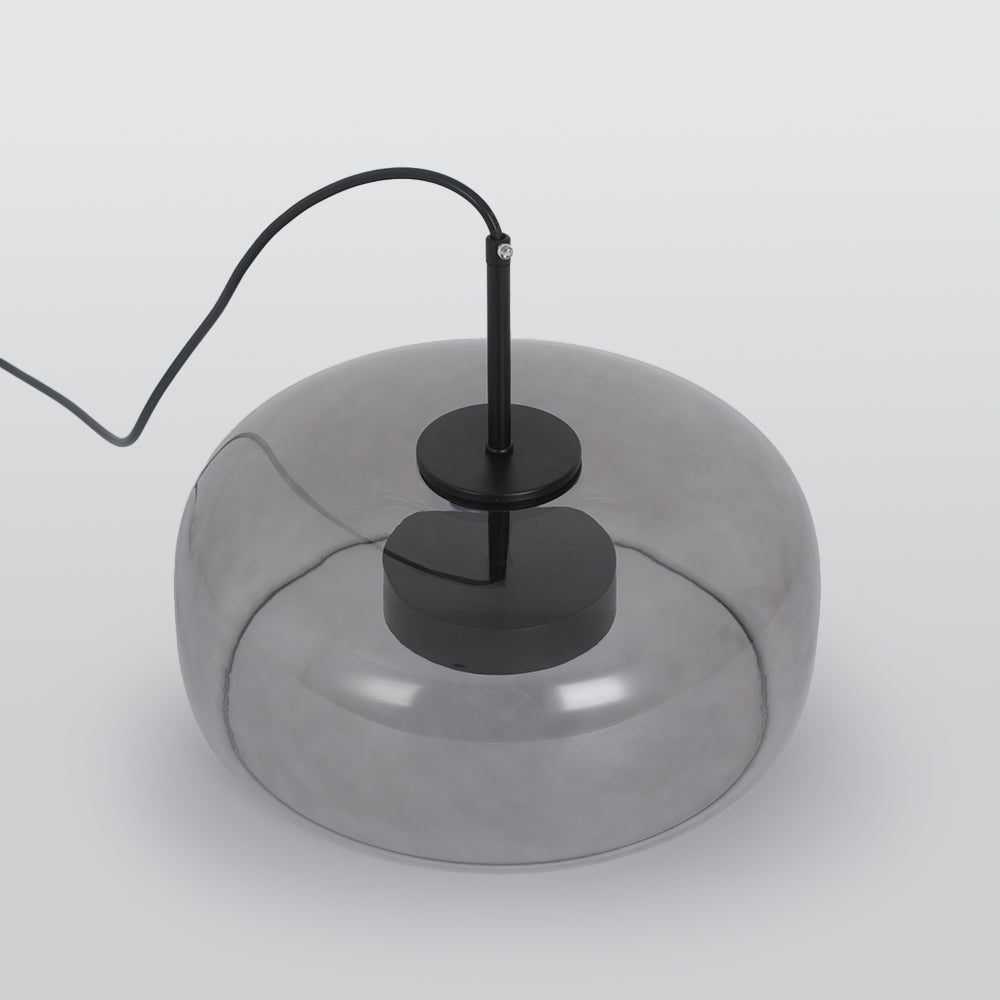 June Morden Glass Pendant Light Clear/Smoky/Amber - Lamp Copper