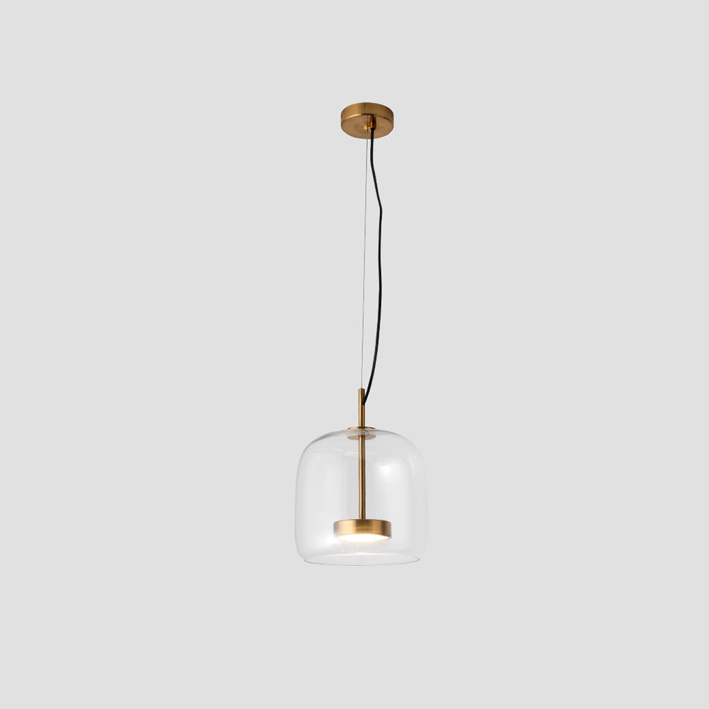 June Morden Glass Pendant Light Clear/Smoky/Amber - Lamp Copper