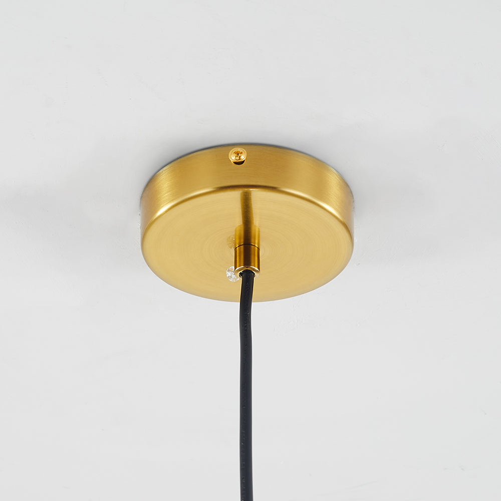 June Glass Globe Pendant Light Clear &Amber - Lamp Copper