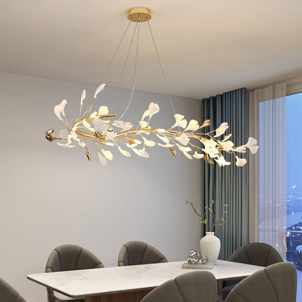 Olivia Modern Art Deco Metal & Ceramic Chandelier, Gold - Lamp Copper