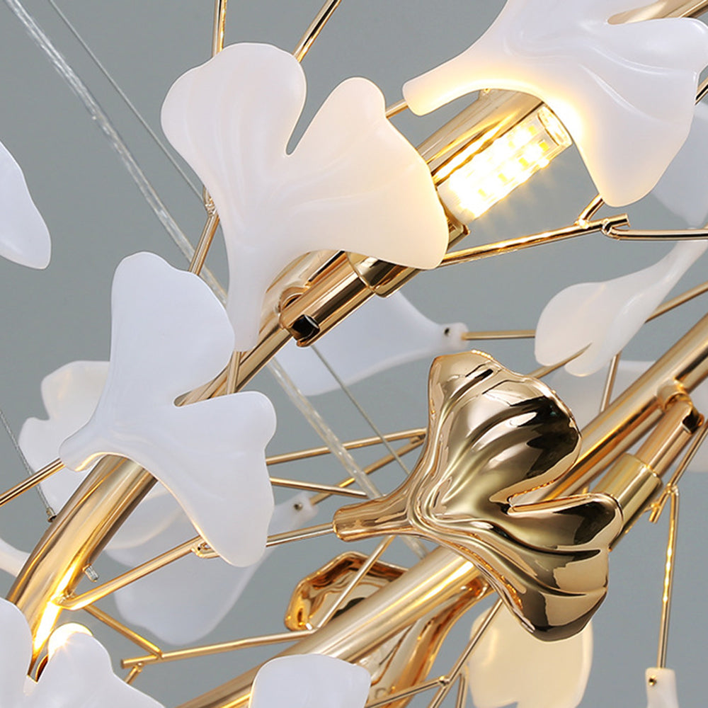 Olivia Modern Art Deco Metal & Ceramic Chandelier, Gold - Lamp Copper