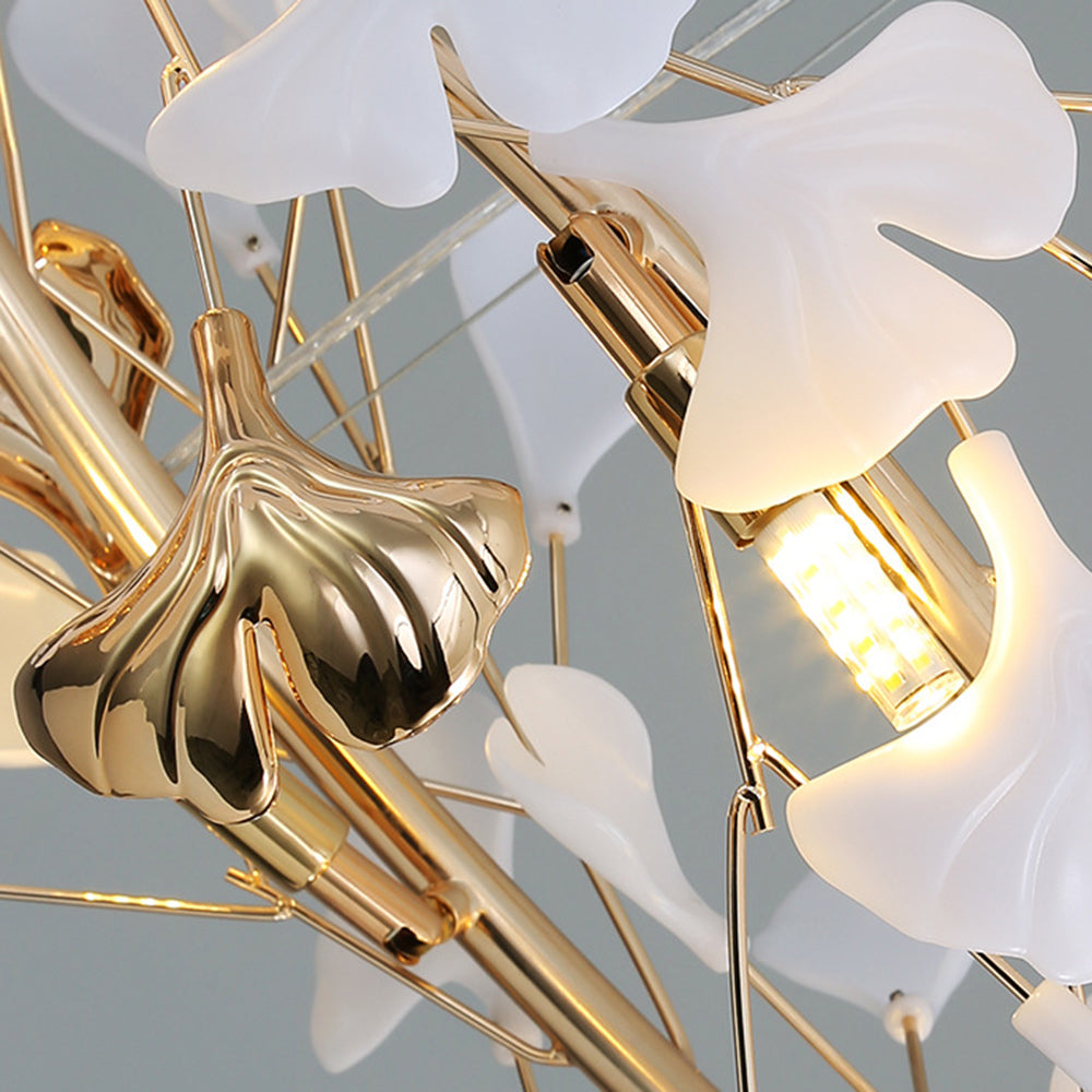 Olivia Modern Art Deco Metal & Ceramic Chandelier, Gold - Lamp Copper