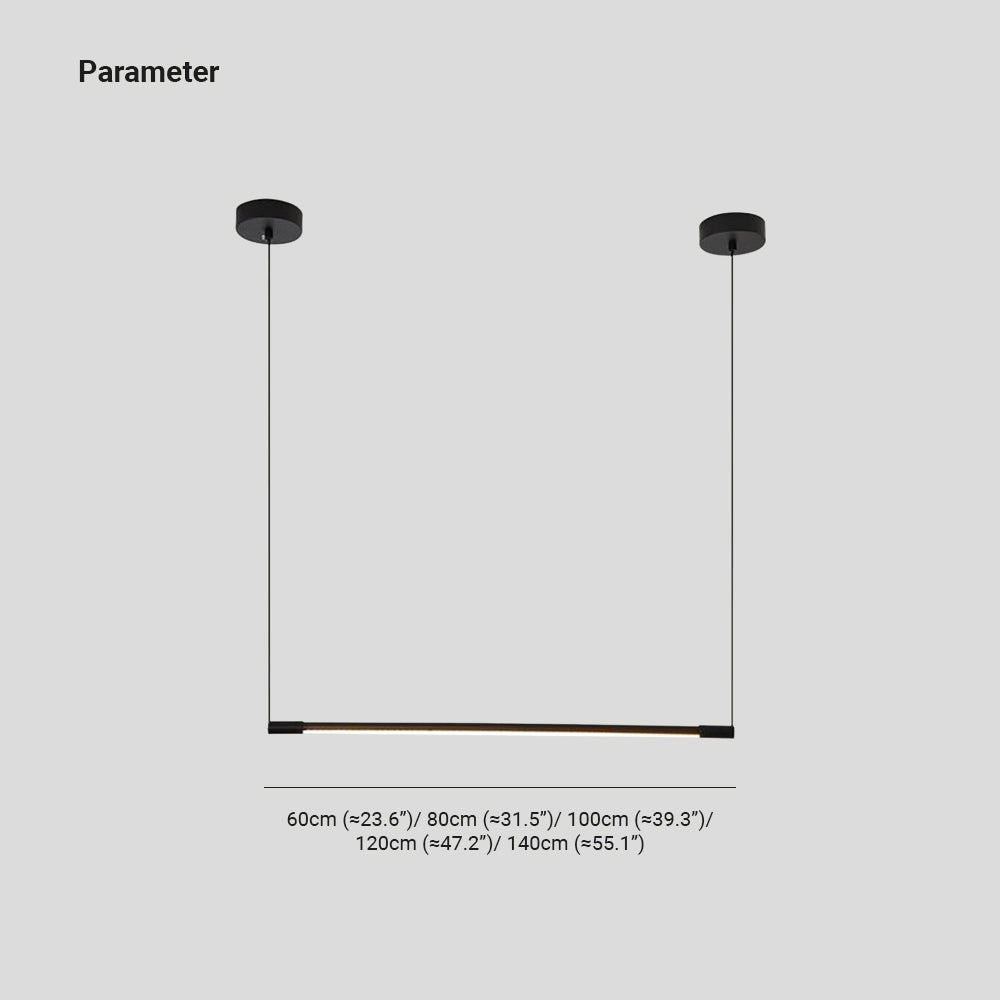 Zynar Minimalist Linear Pendant Light, Black - Lamp Copper