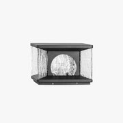 Ray Modern Transparent Rectangular Metal Glass Outdoor Floor Lamp, Black - Lamp Copper