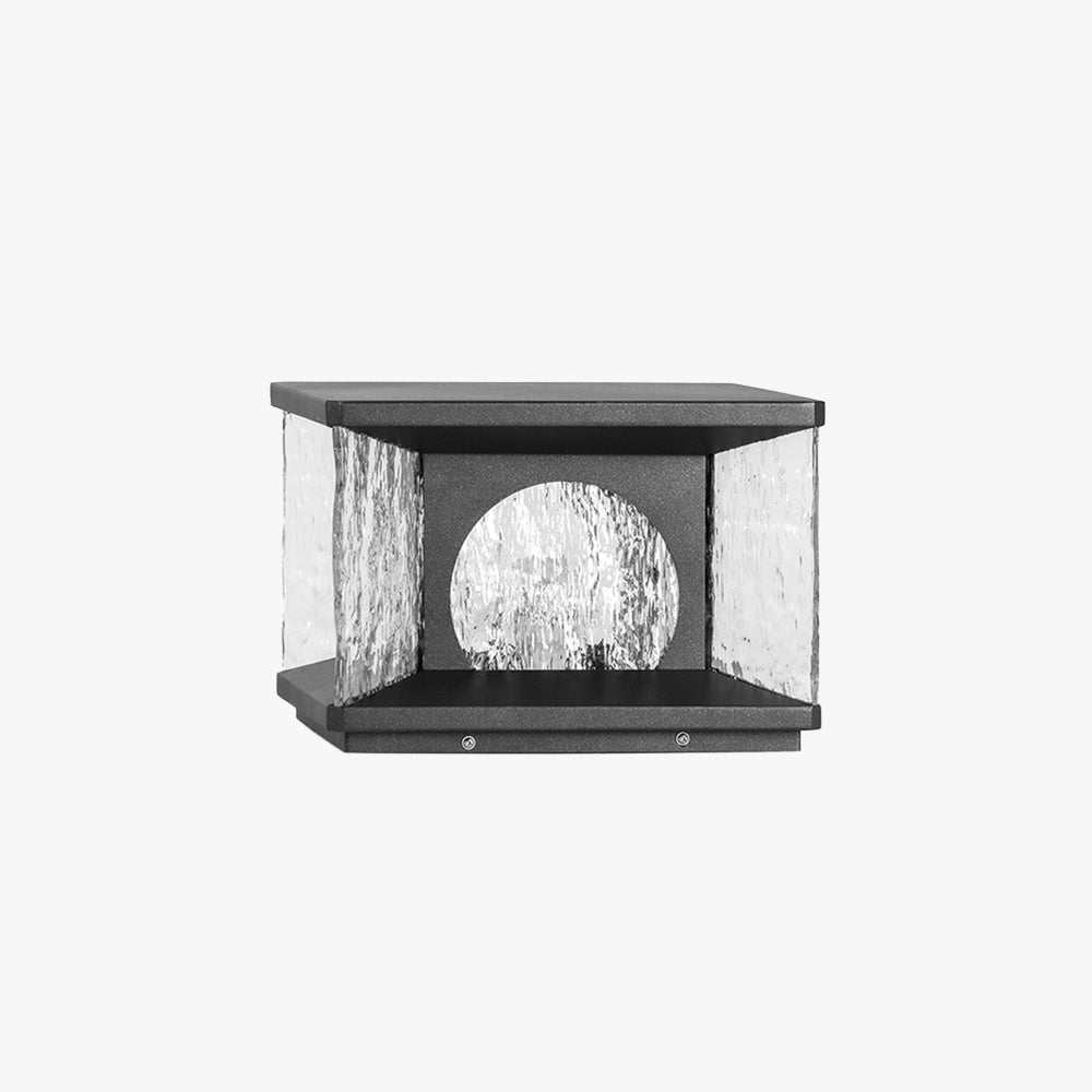 Ray Modern Transparent Rectangular Metal Glass Outdoor Floor Lamp, Black - Lamp Copper