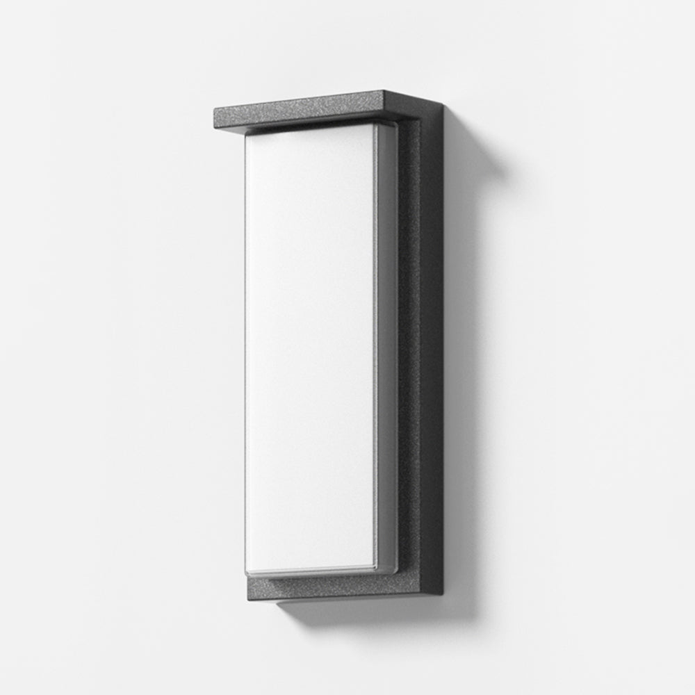 Ray Modern Minimalist Rectangular Metal Outdoor Wall Lamp, Black - Lamp Copper