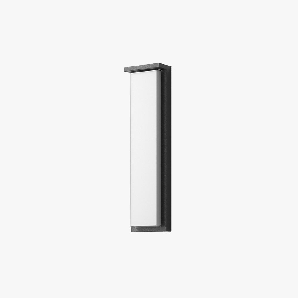 Ray Modern Minimalist Rectangular Metal Outdoor Wall Lamp, Black - Lamp Copper