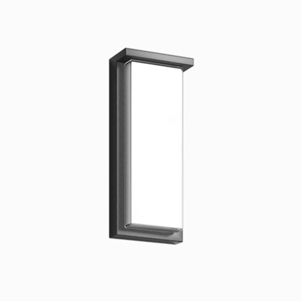 Ray Modern Minimalist Rectangular Metal Outdoor Wall Lamp, Black - Lamp Copper