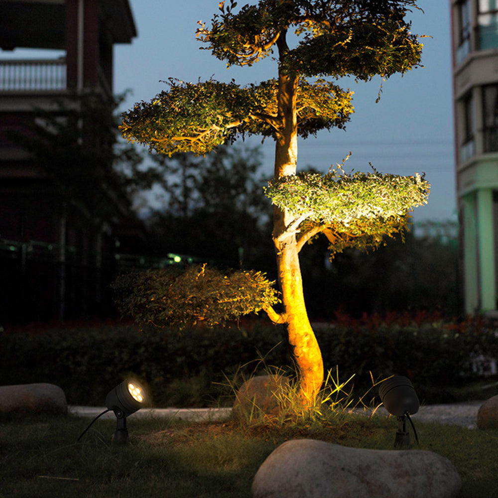 Ray Modern Round Glass/Metal Solar Outdoor Ground Lamp Spotlight - Lamp Copper