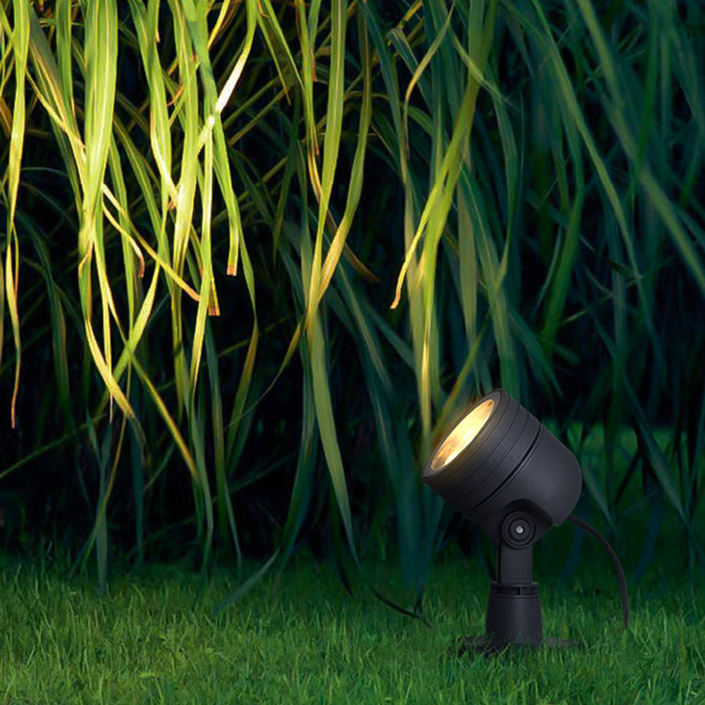 Ray Modern Round Glass/Metal Solar Outdoor Ground Lamp Spotlight - Lamp Copper