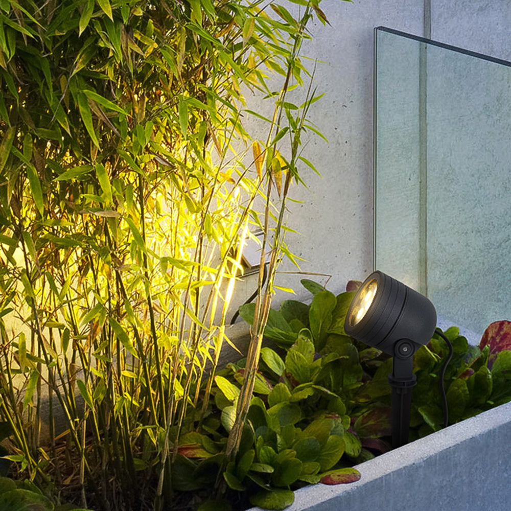 Ray Modern Round Glass/Metal Solar Outdoor Ground Lamp Spotlight - Lamp Copper