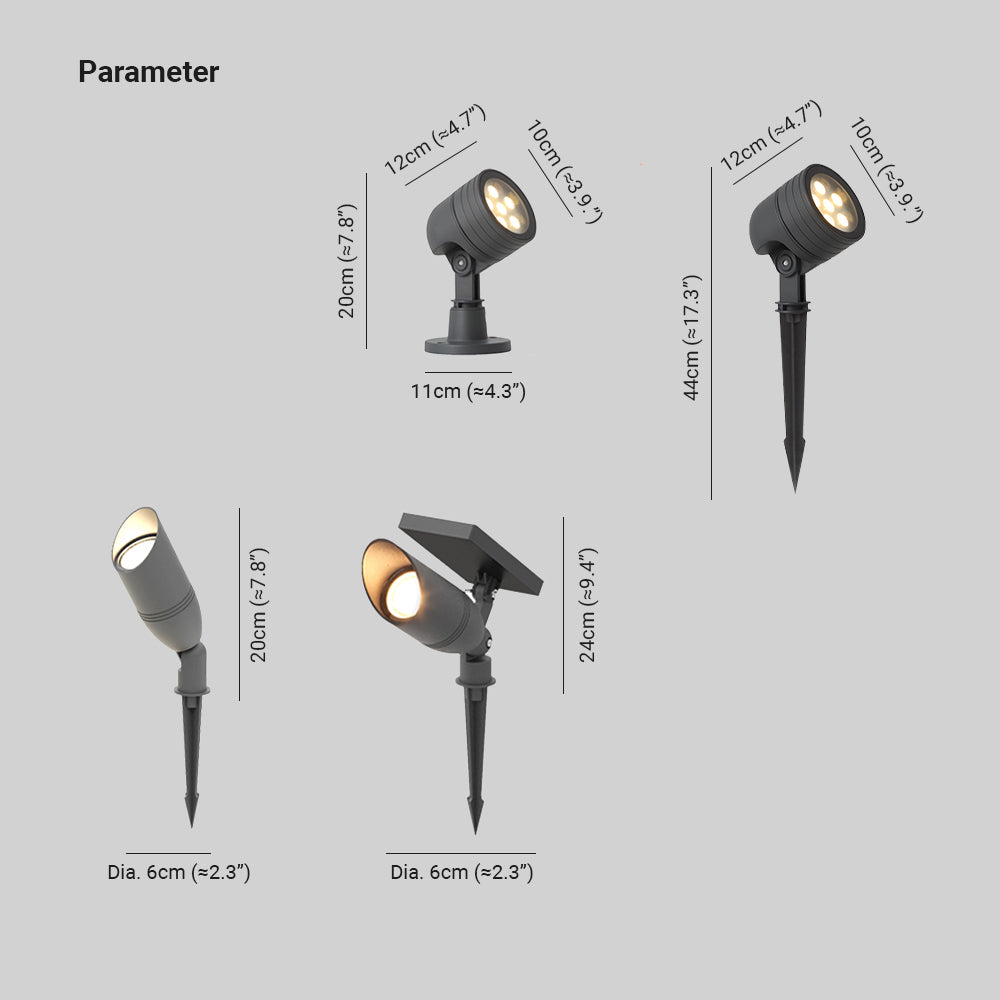 Ray Modern Round Glass/Metal Solar Outdoor Ground Lamp Spotlight - Lamp Copper