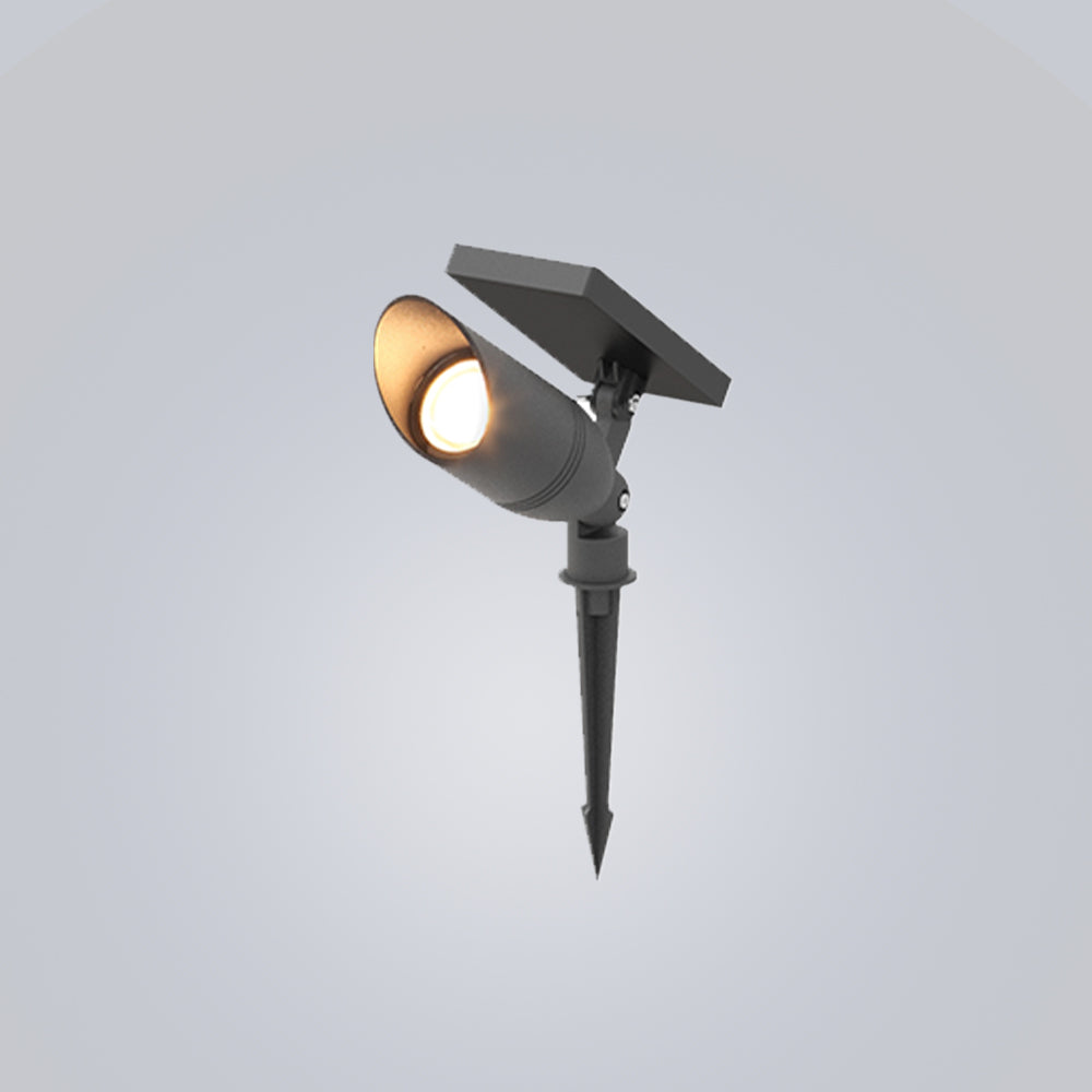 Ray Modern Round Glass/Metal Solar Outdoor Ground Lamp Spotlight - Lamp Copper