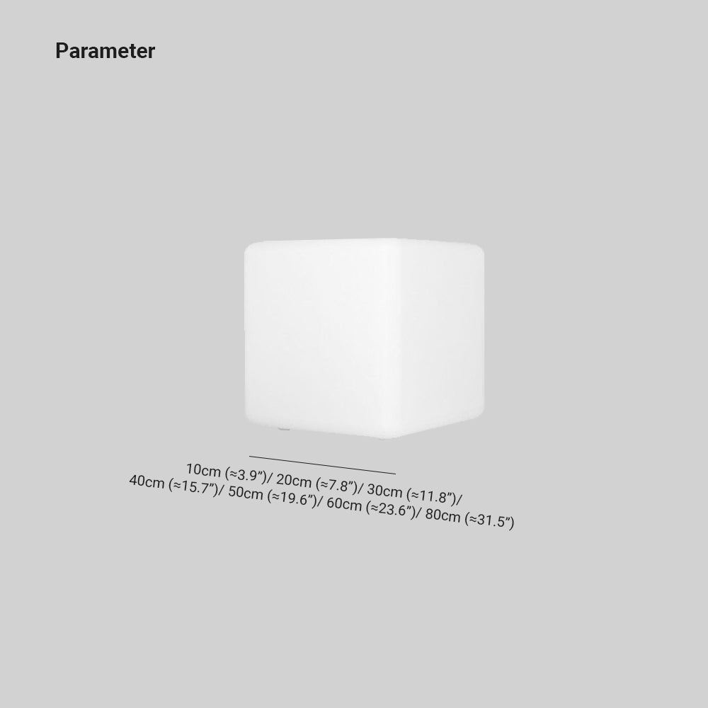 Ray Minimalist Square Acrylic Outdoor Ground Lamp, White - Lamp Copper