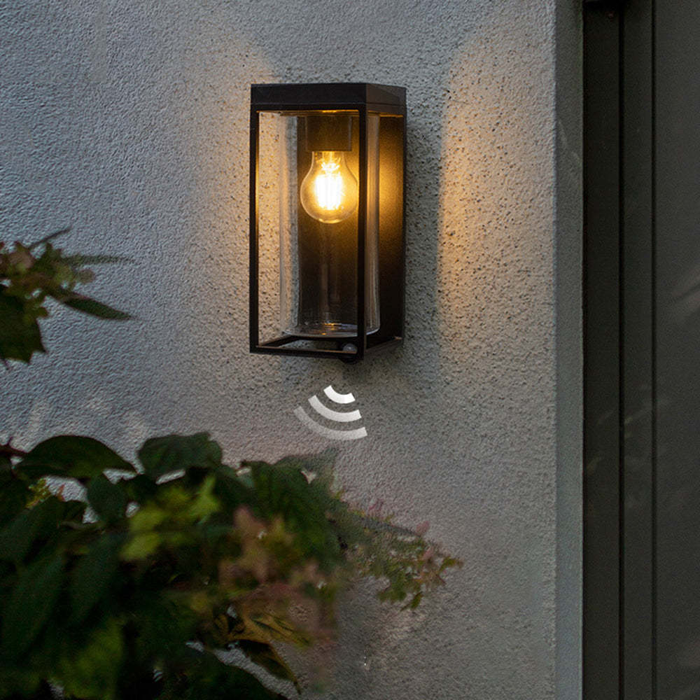Ray Modern Rectangular Solar Waterproof Glass Outdoor Wall Lamp - Lamp Copper