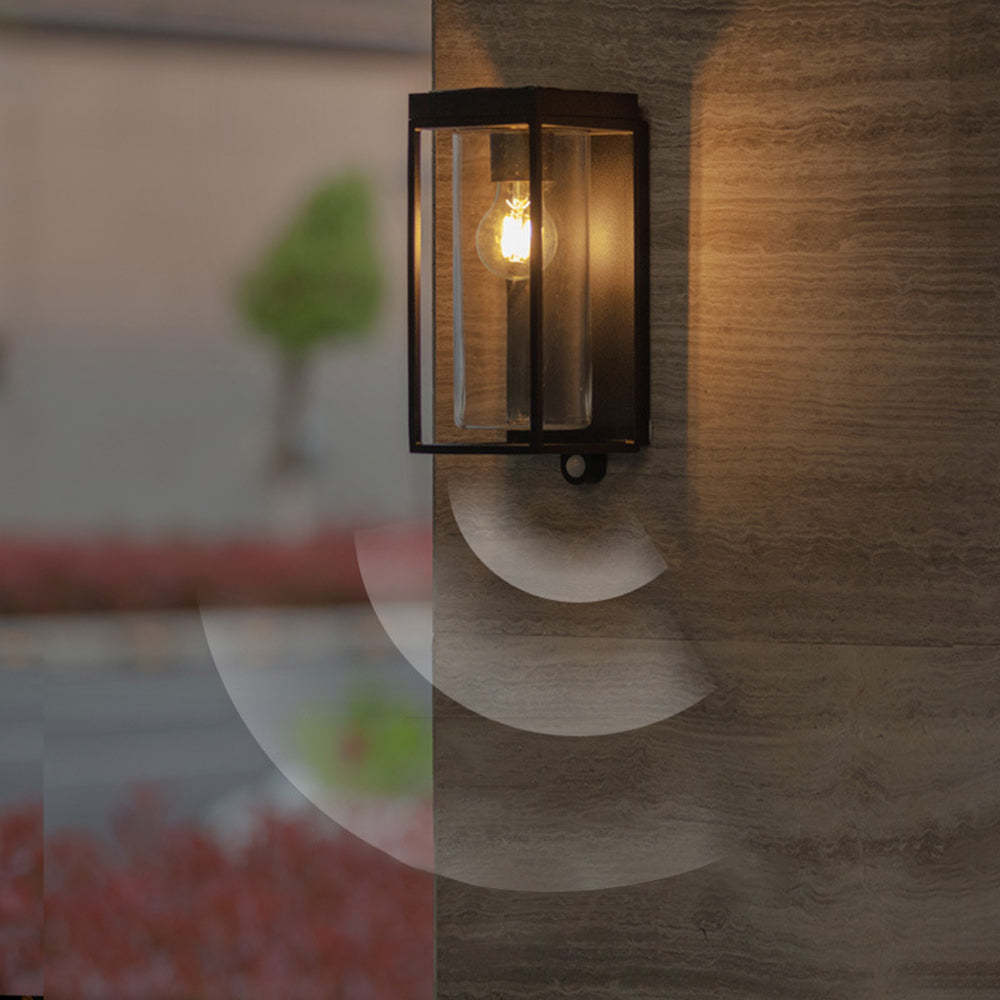 Ray Modern Rectangular Solar Waterproof Glass Outdoor Wall Lamp - Lamp Copper