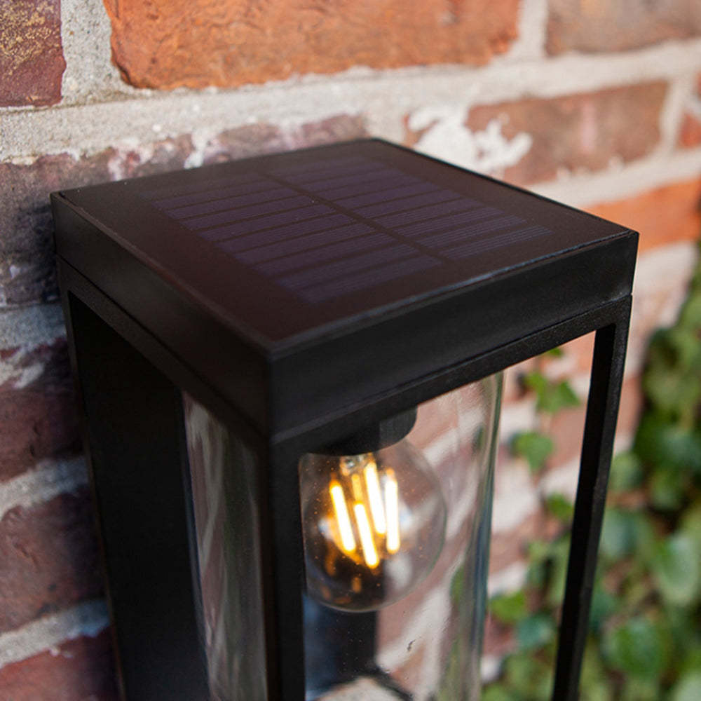 Ray Modern Rectangular Solar Waterproof Glass Outdoor Wall Lamp - Lamp Copper