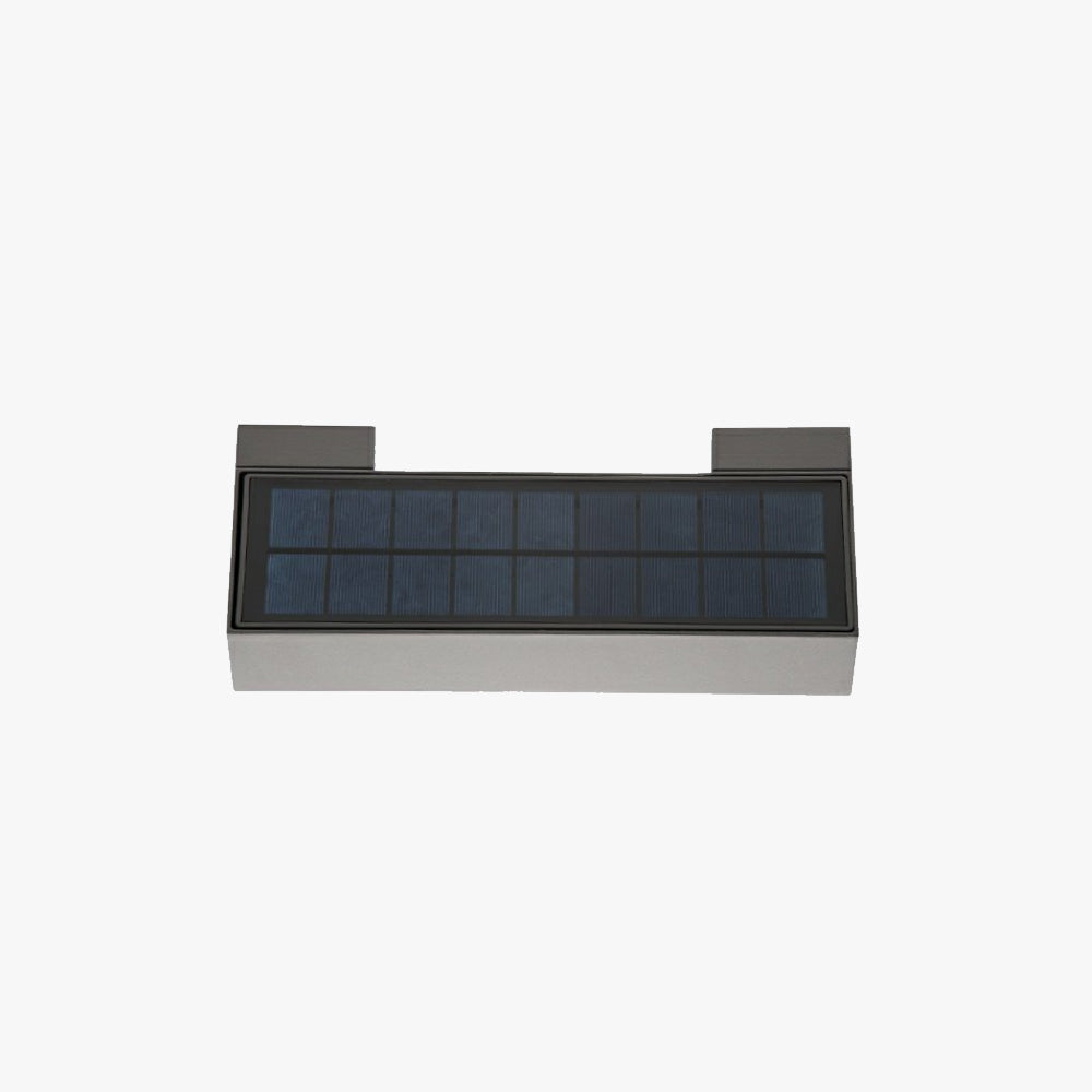 Ray Modern rectangular Solar Waterproof Outdoor Wall Lamp, Black - Lamp Copper