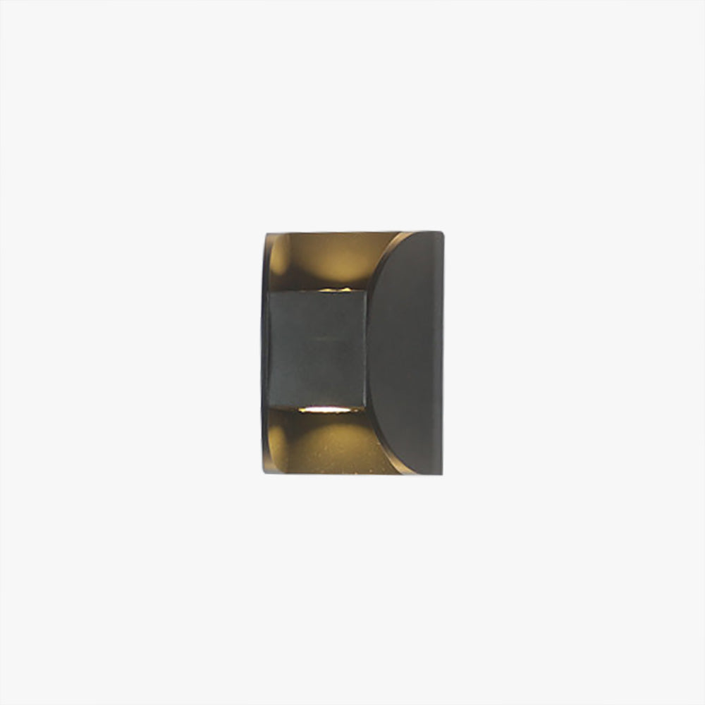 Ray Minimalist Up/Down Metal Outdoor Wall Lamp, Black - Lamp Copper