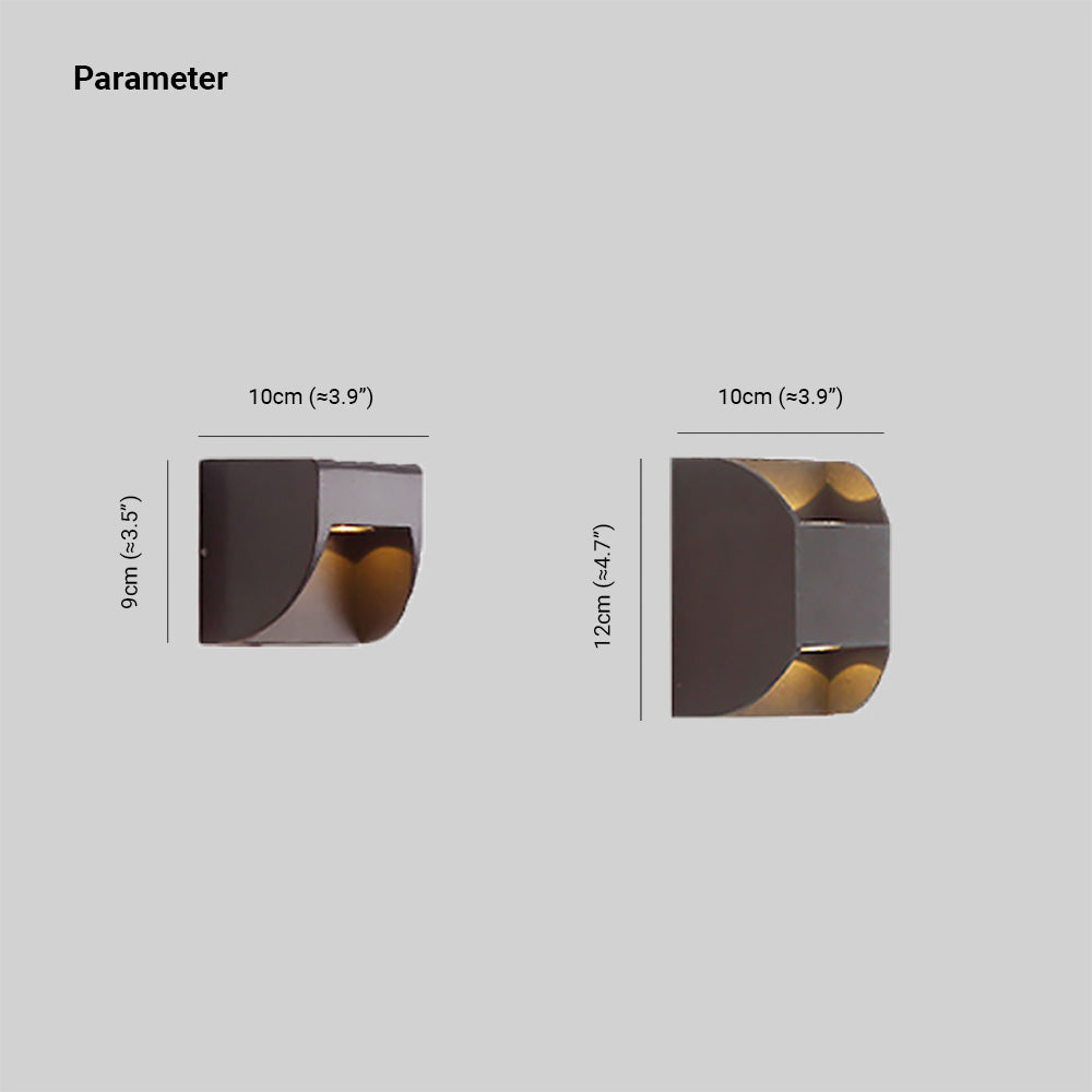 Ray Minimalist Up/Down Metal Outdoor Wall Lamp, Black - Lamp Copper