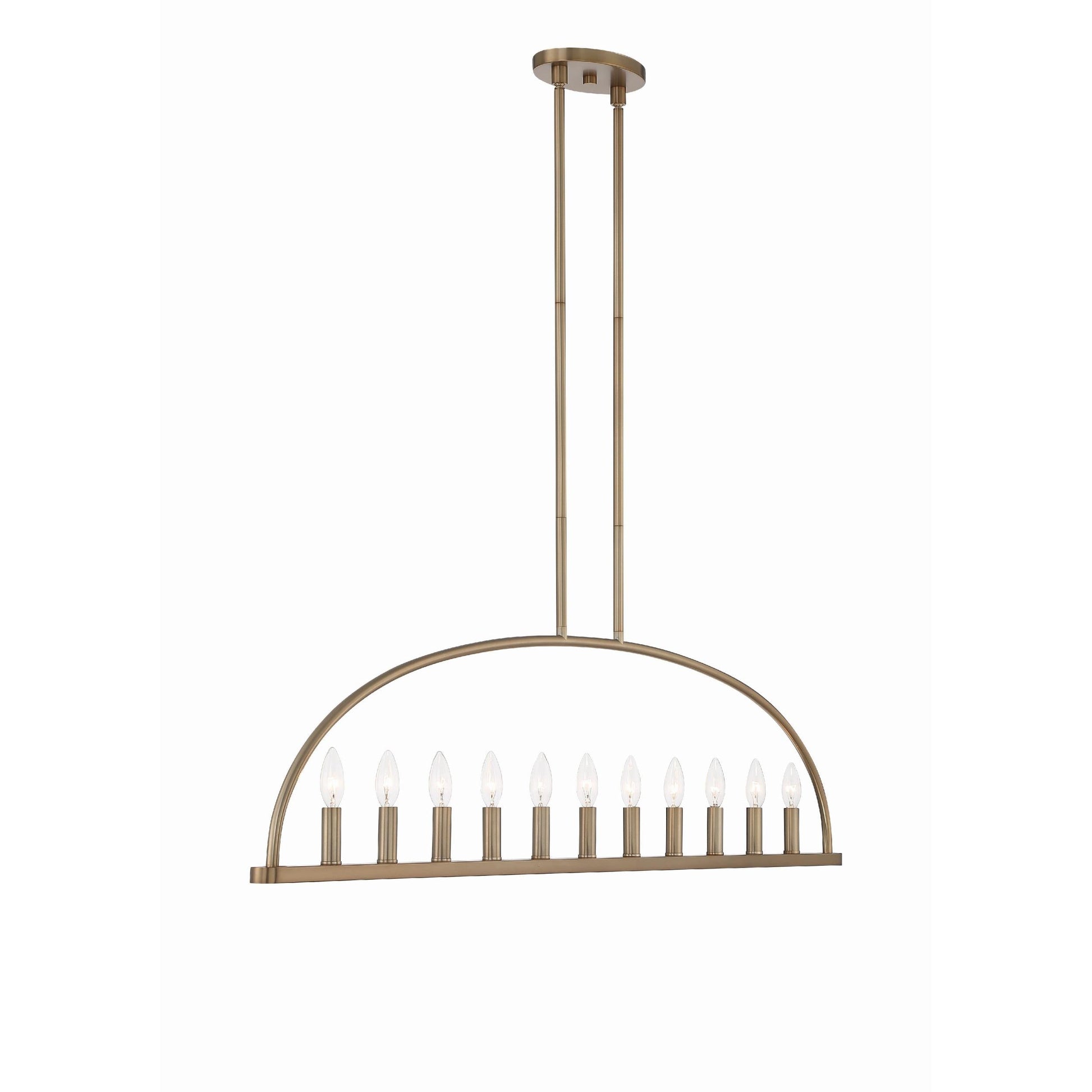 Abbott Linear Minimalist Metal Chandelier - Lamp Copper
