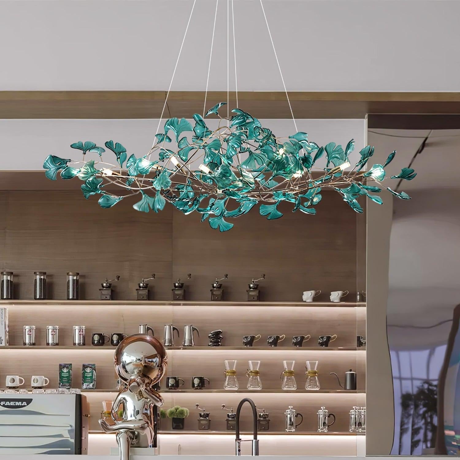 Ava Ginkgo Chandeliers - Lamp Copper