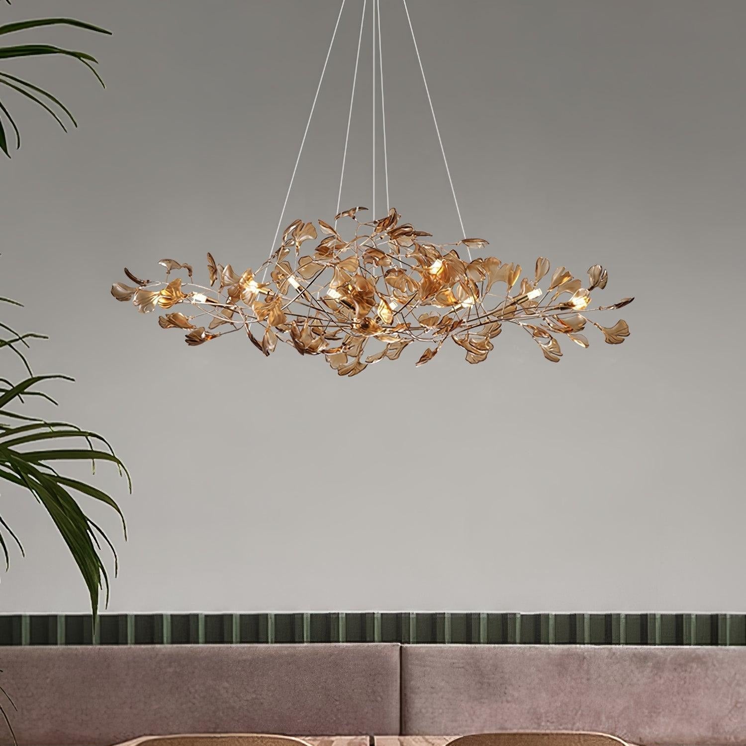 Ava Ginkgo Chandeliers - Lamp Copper