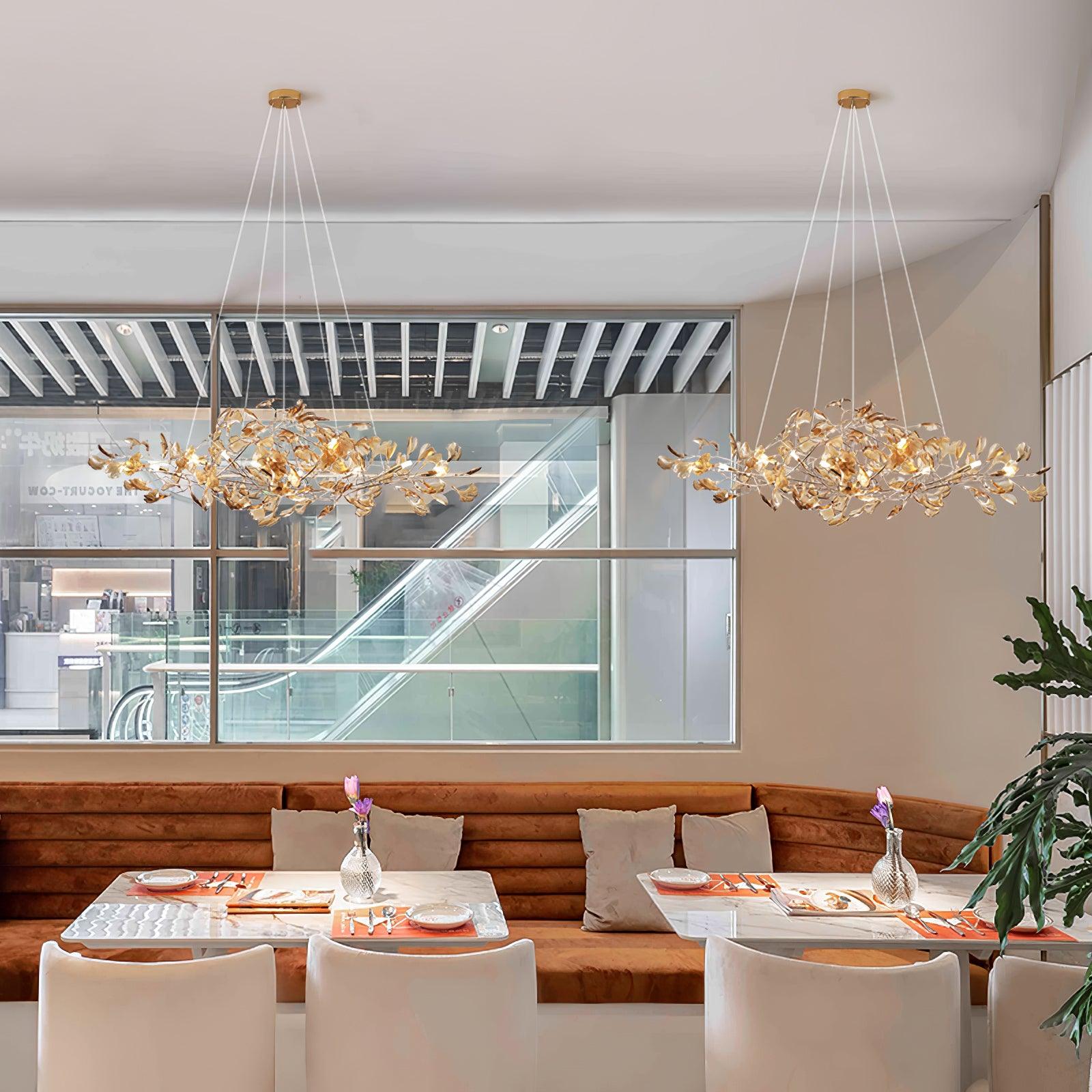 Ava Ginkgo Chandeliers - Lamp Copper