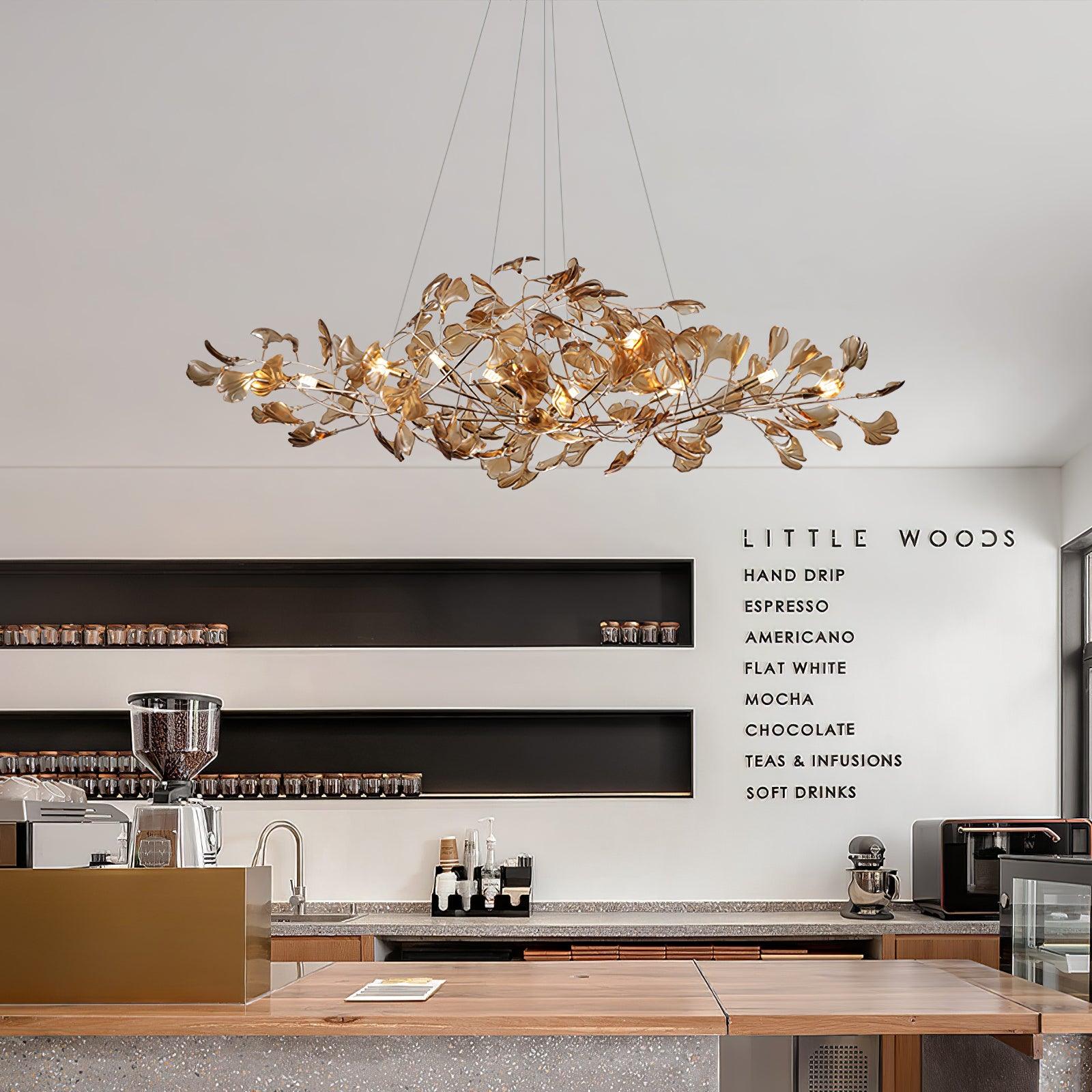 Ava Ginkgo Chandeliers - Lamp Copper