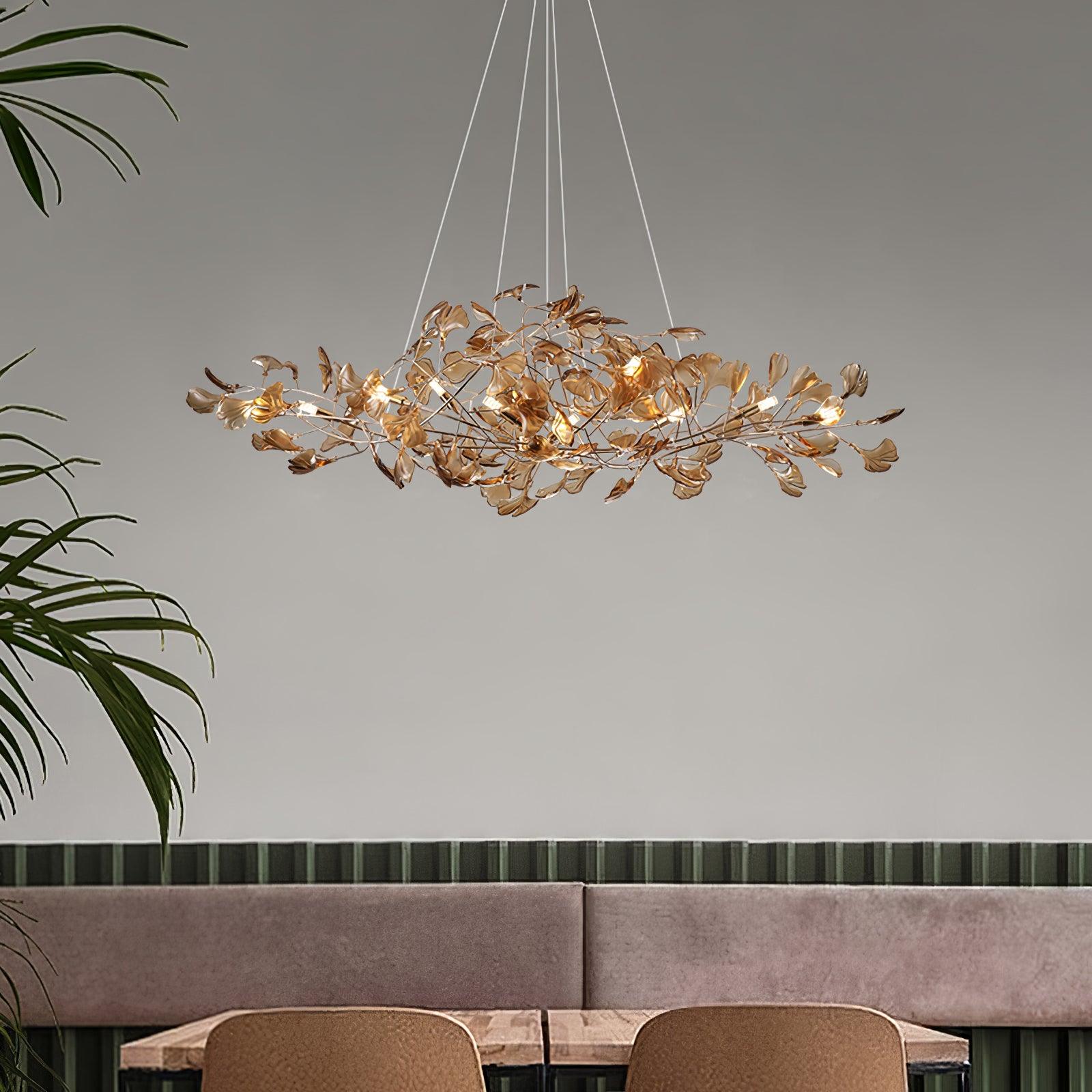 Ava Ginkgo Chandeliers - Lamp Copper