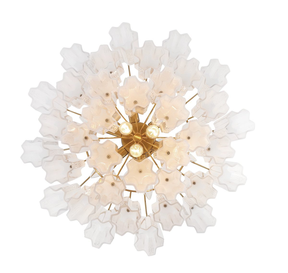 Aurora Murano Chandelier Glass Tube Layered Amber - Lamp Copper