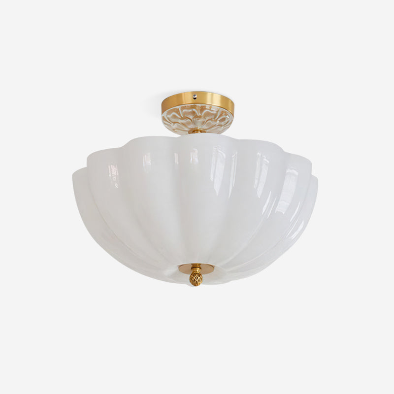 Ceiling Light Brass and Glass with Elegant Petal Silhouette Modern - Lamp Copper