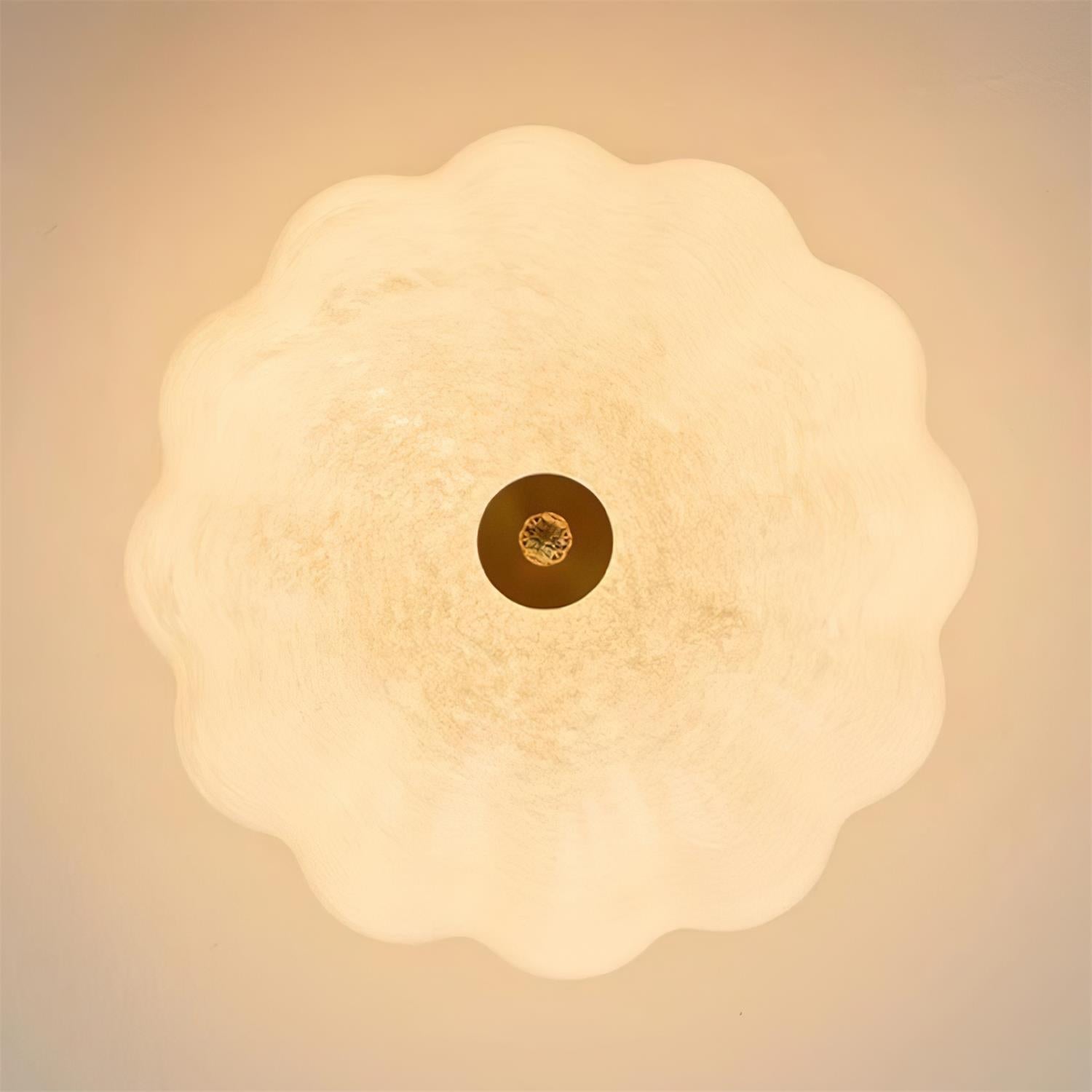Ceiling Light Brass and Glass with Elegant Petal Silhouette Modern - Lamp Copper