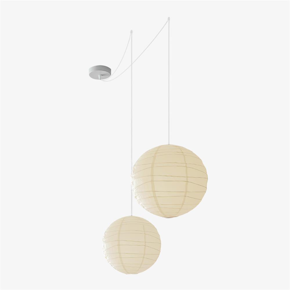 Luna Pendant Light Japanese Paper Globe - Lamp Copper