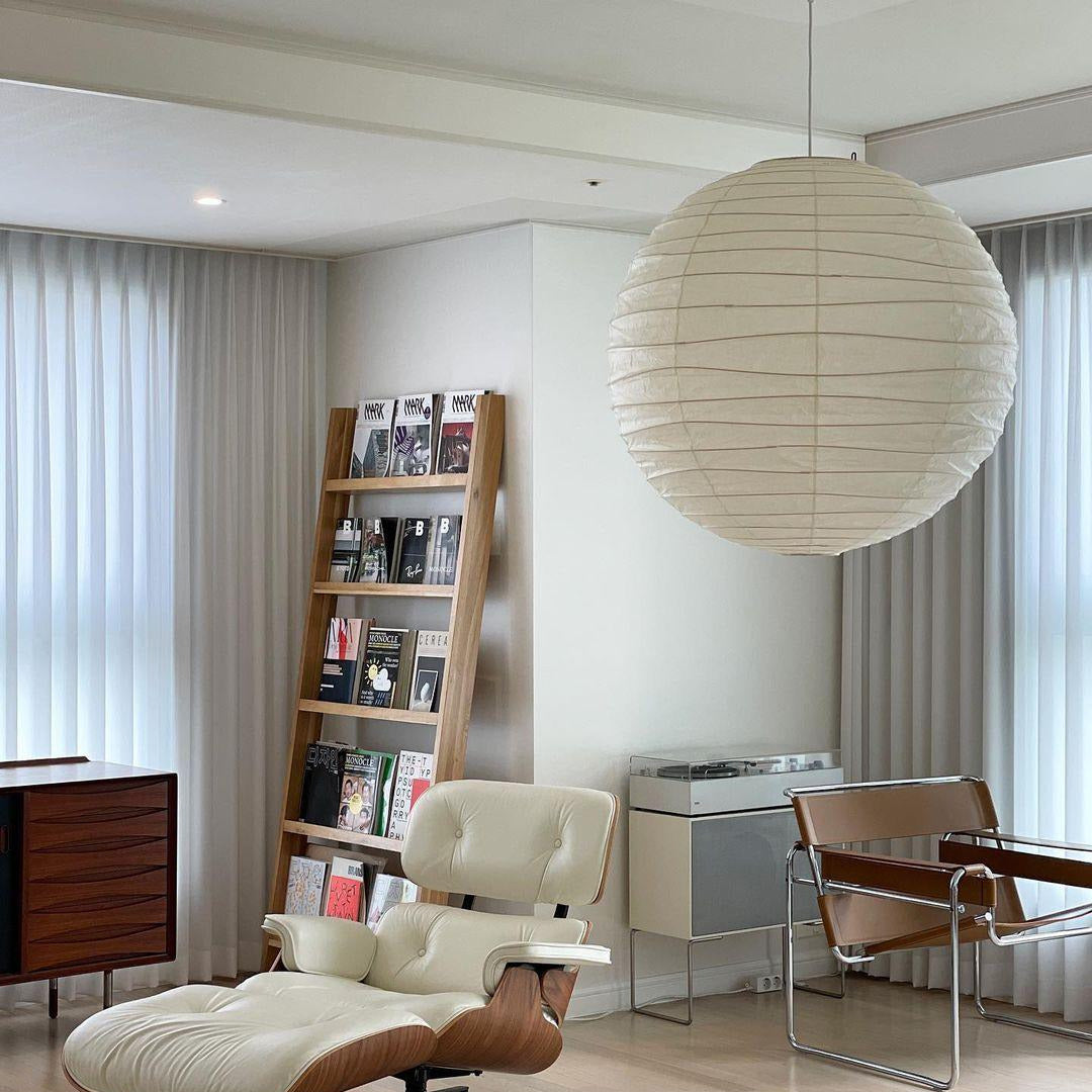 Luna Pendant Light Japanese Paper Globe - Lamp Copper