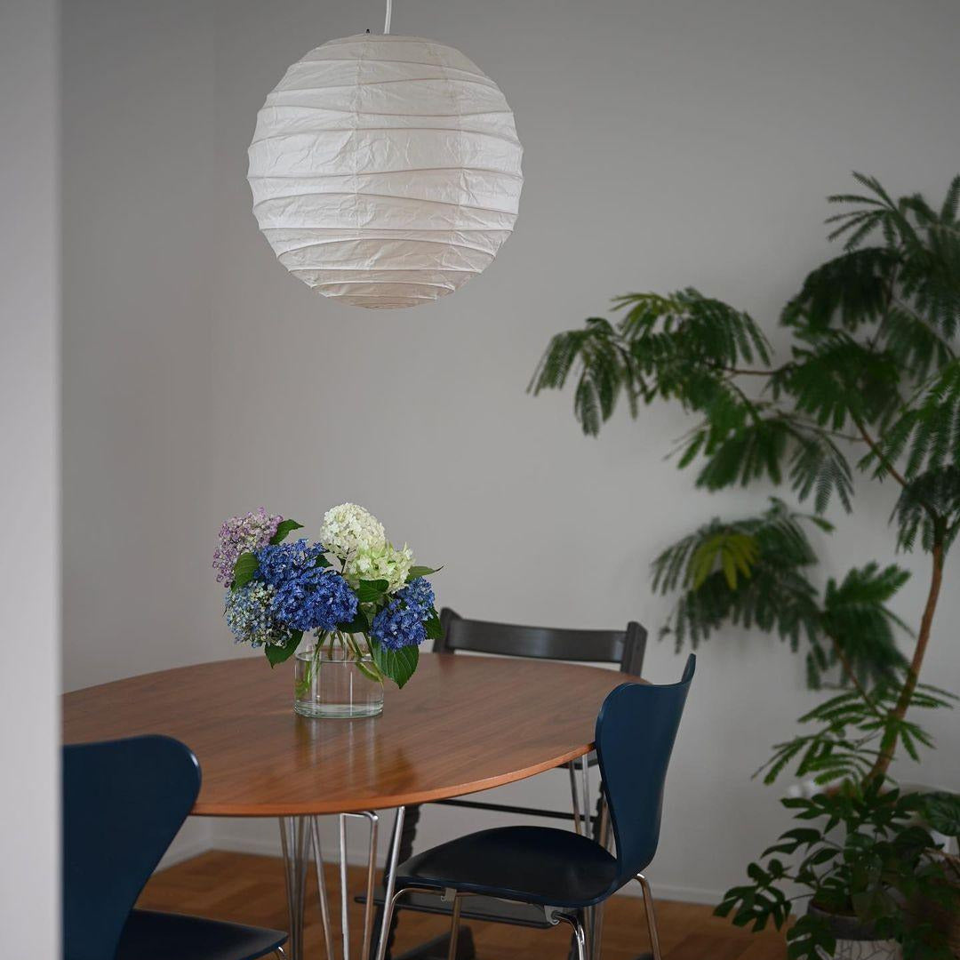 Luna Pendant Light Japanese Paper Globe - Lamp Copper