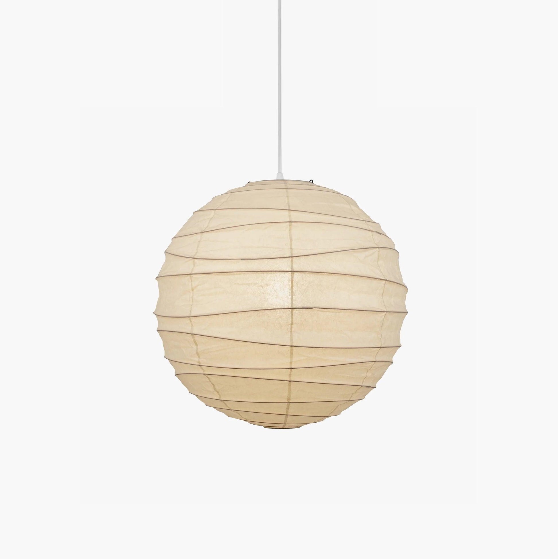 Luna Pendant Light Japanese Paper Globe - Lamp Copper