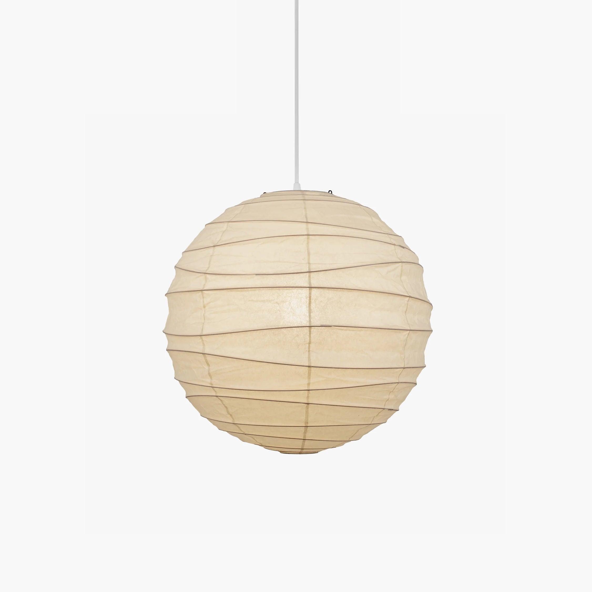 Luna Pendant Light Japanese Paper Globe - Lamp Copper