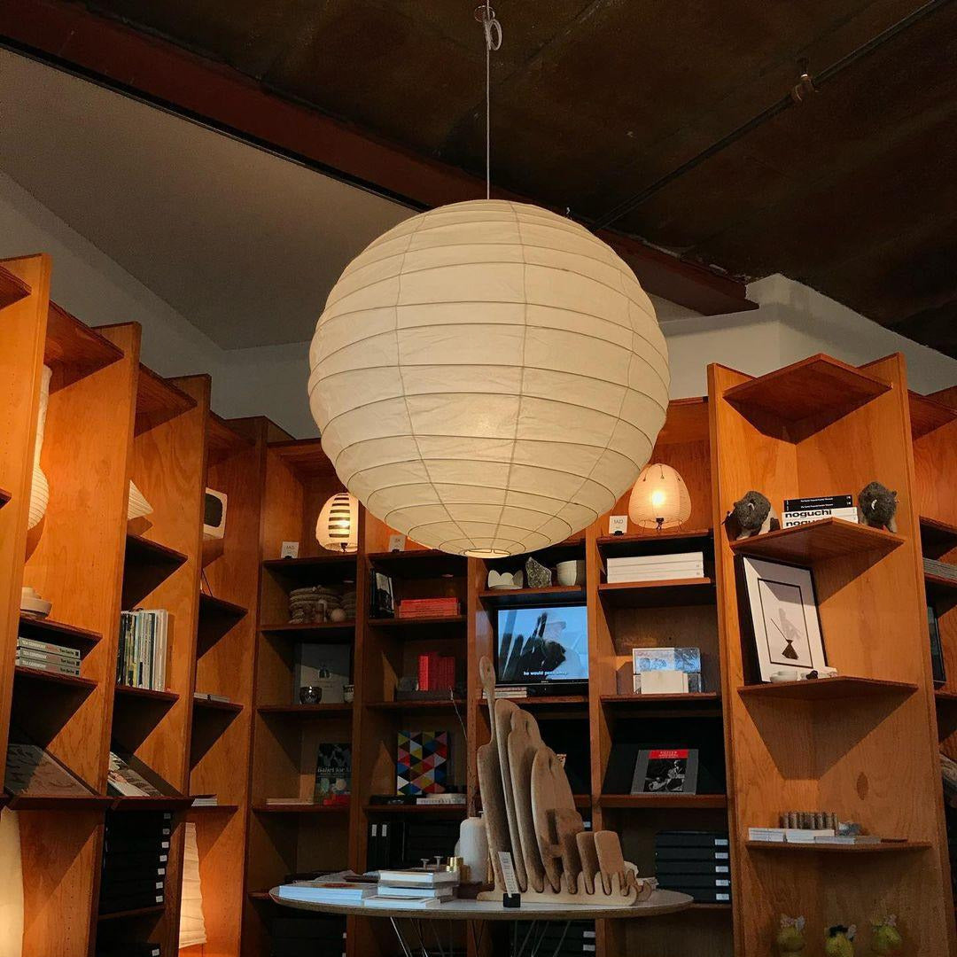 Luna Pendant Light Japanese Paper Globe - Lamp Copper